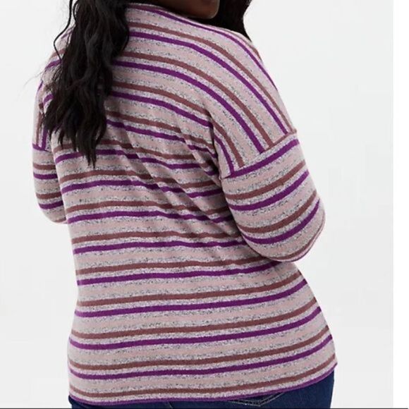 Torrid Super Soft Pink & Purple Striped Top - Picture 3 of 5
